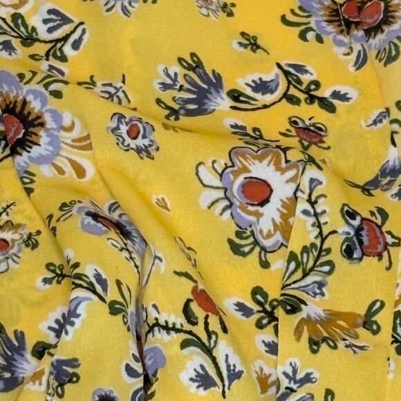Max Studio Floral Wrap Top Women’s M | Yellow | Flutter Sleeve Blouse | EUC - Picture 5 of 11